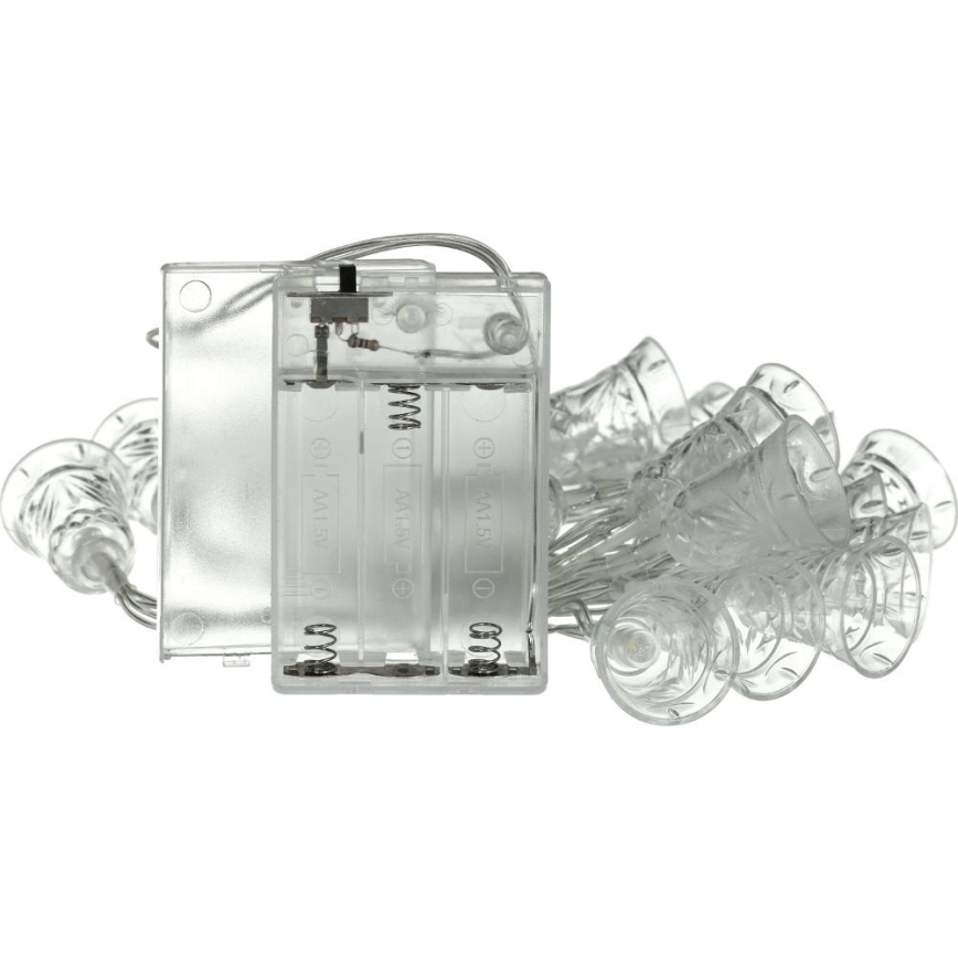 Corrente de Natal LED 20xLED/3xAA/branco quente 2,2m sinos