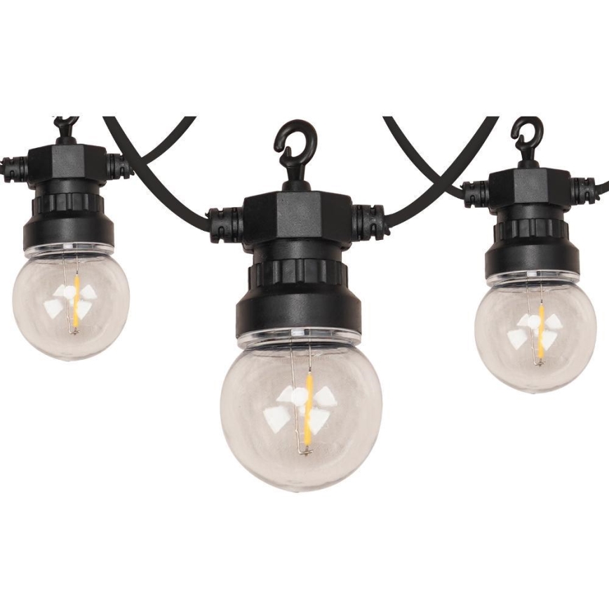 Corrente decorativa exterior LED GRINALDA G45 10xE27/230V 8m IP44 branco quente