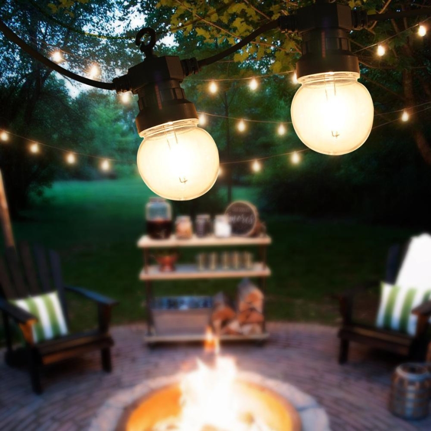 Corrente decorativa exterior LED GRINALDA G45 10xE27/230V 8m IP44 branco quente