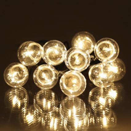 Corrente decorativa exterior LED GRINALDA G45 10xE27/230V 8m IP44 branco quente