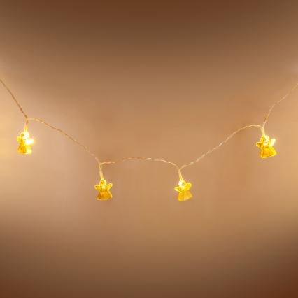 Corrente decorativa LED 10xLED/2xAA 1,65m branco quente