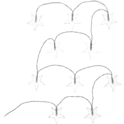 Corrente decorativa LED 10xLED/2xAA 1,8m branco frio