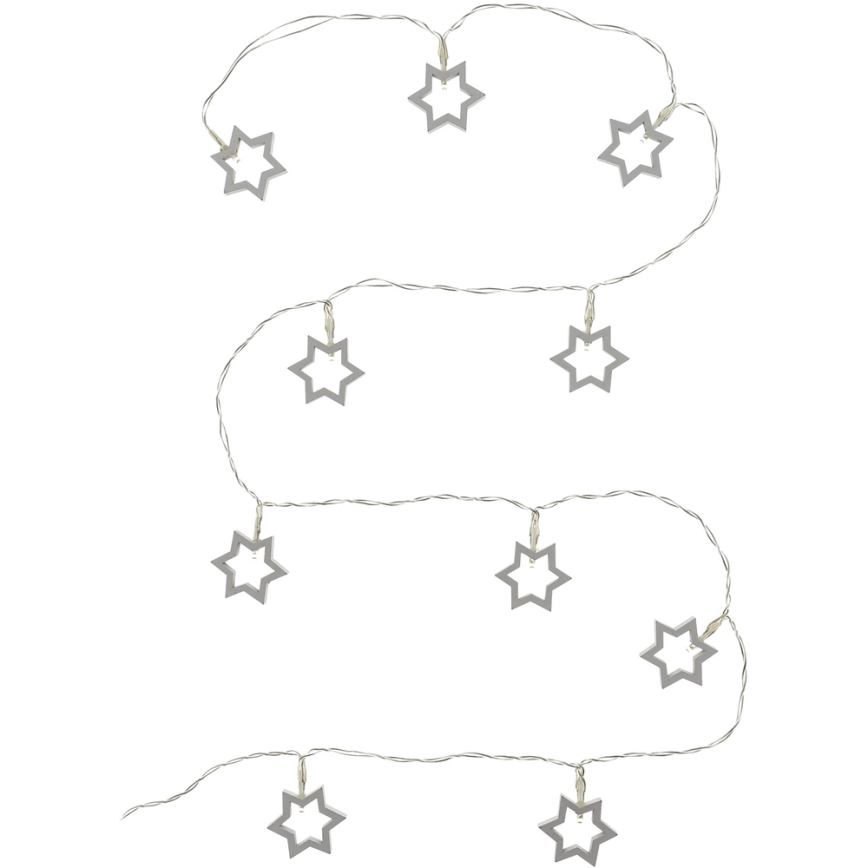 Corrente decorativa LED 10xLED/2xAA 1,8m branco quente