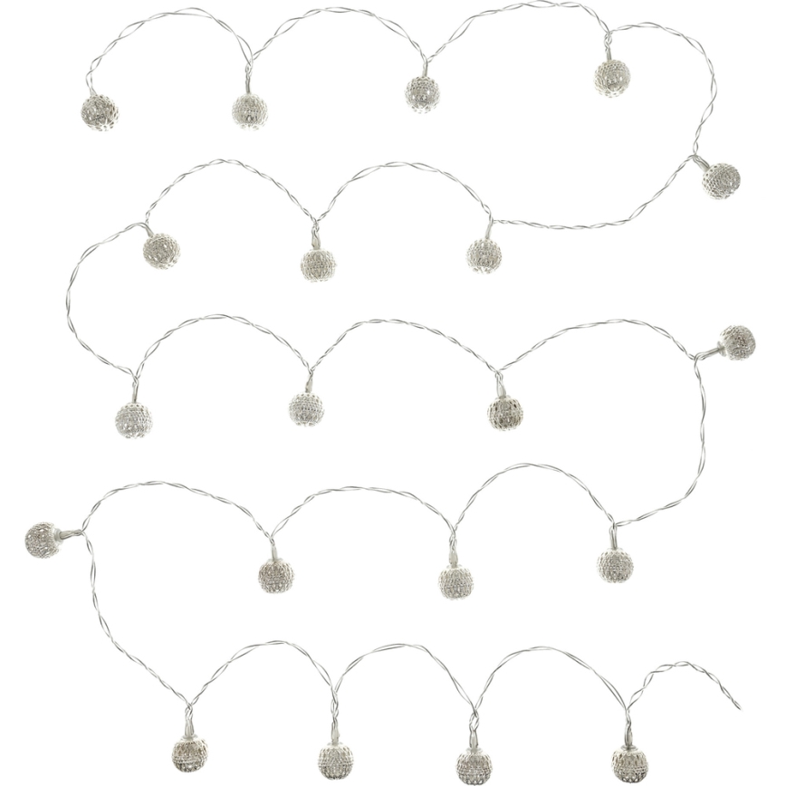 Corrente decorativa LED 20xLED/3xAA branco quente