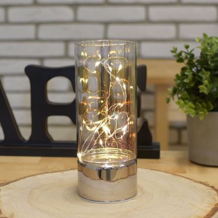 Decoração com corrente LED 3xAA branco quente