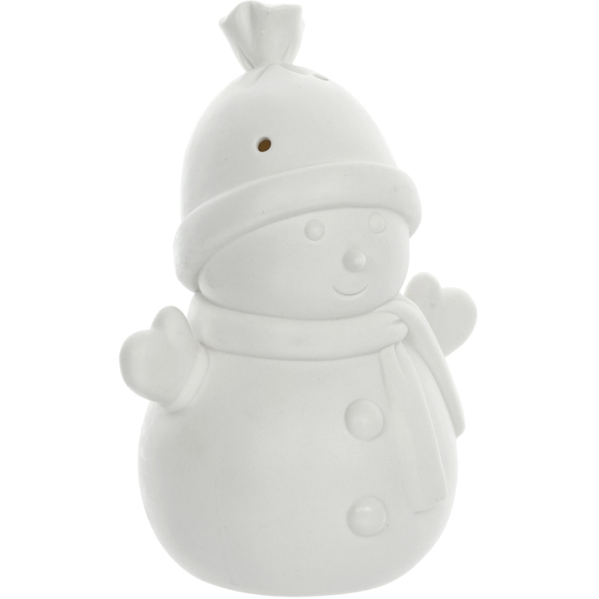 Decoração de Natal em porcelana LED LED/3xLR44 boneco de neve