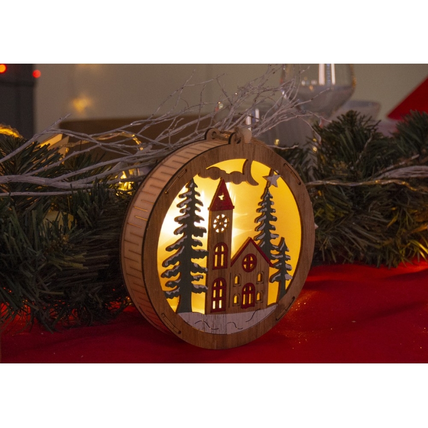 Decoração de Natal LED 5xLED/2xAAA branco quente