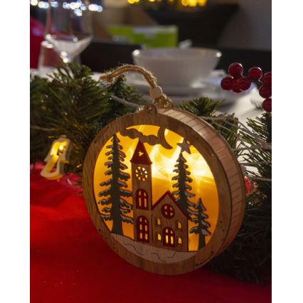 Decoração de Natal LED 5xLED/2xAAA branco quente