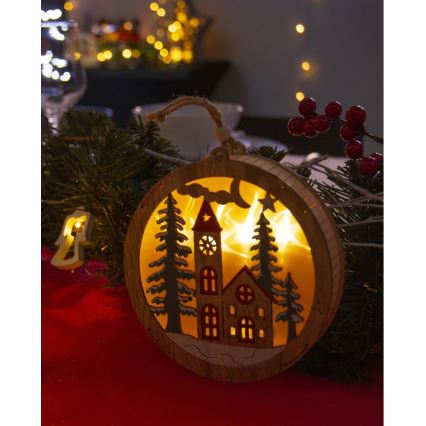 Decoração de Natal LED 5xLED/2xAAA branco quente