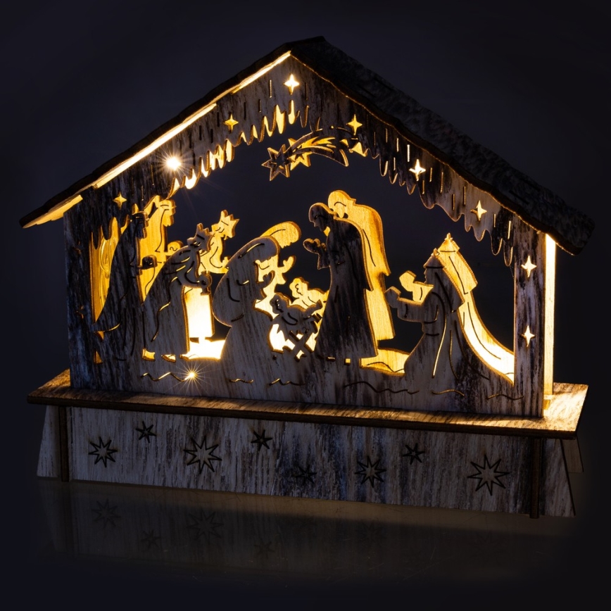 Decoração de Natal LED 6xLED/2xAA branco quente