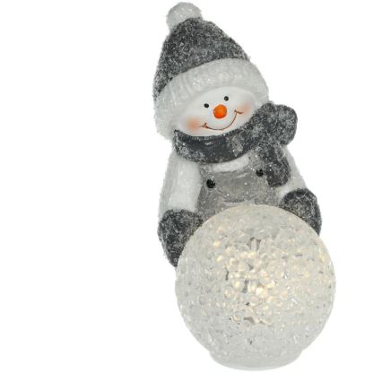 Decoração de Natal LED (boneco de neve com bola de neve) LED/2xLR44/branco quente
