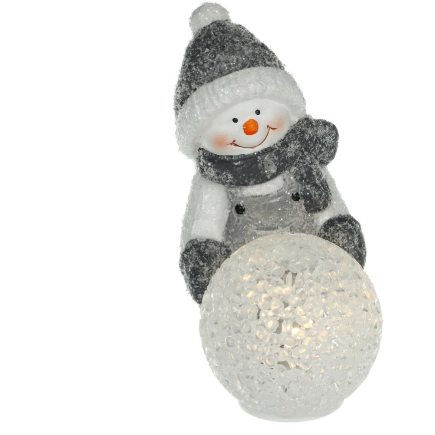 Decoração de Natal LED (boneco de neve com bola de neve) LED/2xLR44/branco quente