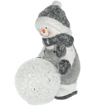 Decoração de Natal LED (boneco de neve com bola de neve) LED/2xLR44/branco quente