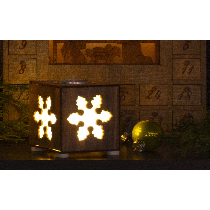 Decoração de Natal LED LED/2xAAA floco de neve