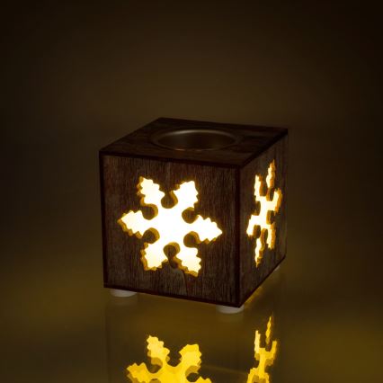 Decoração de Natal LED LED/2xAAA floco de neve