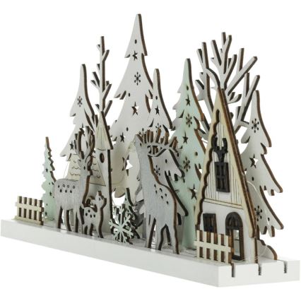 Decoração de Natal LED LED/3xAAA/branco quente floresta