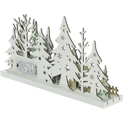 Decoração de Natal LED LED/3xAAA/branco quente floresta