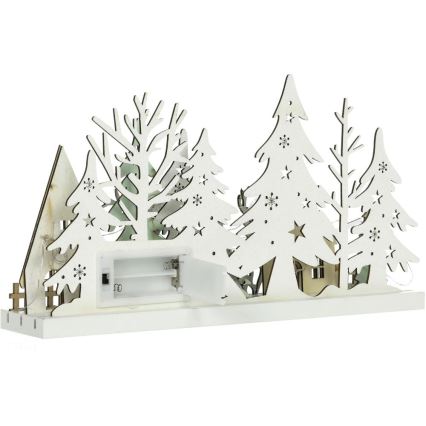 Decoração de Natal LED LED/3xAAA/branco quente floresta