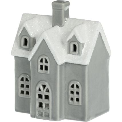 Decoração em porcelana LED/2xLR44/branco quente casa cinzento