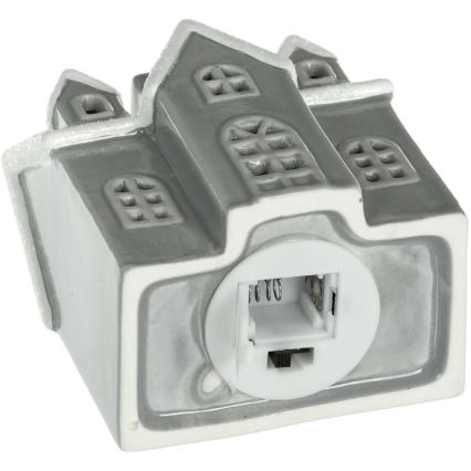 Decoração em porcelana LED/2xLR44/branco quente casa cinzento