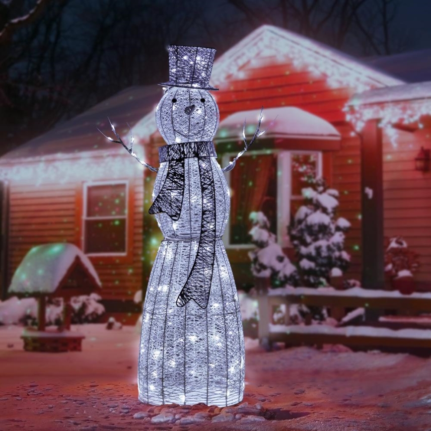 Decoração exterior de Natal LED LED/3,6W/230V/branco frio 124 cm IP44 boneco de neve