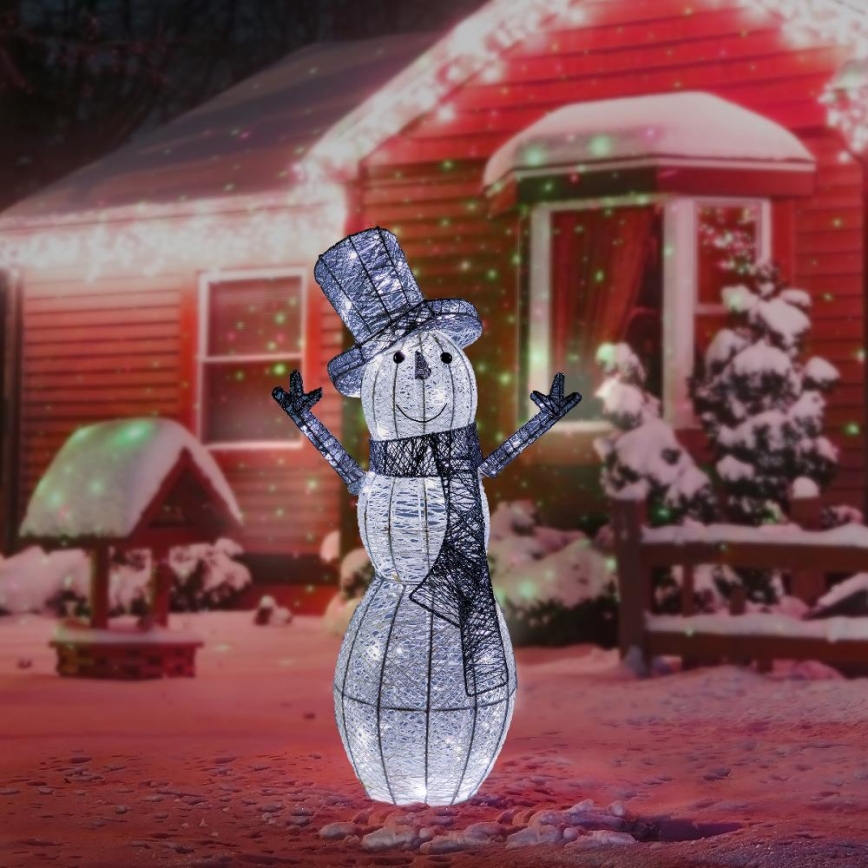 Decoração exterior de Natal LED LED/3,6W/230V/branco frio 75 cm IP44 boneco de neve