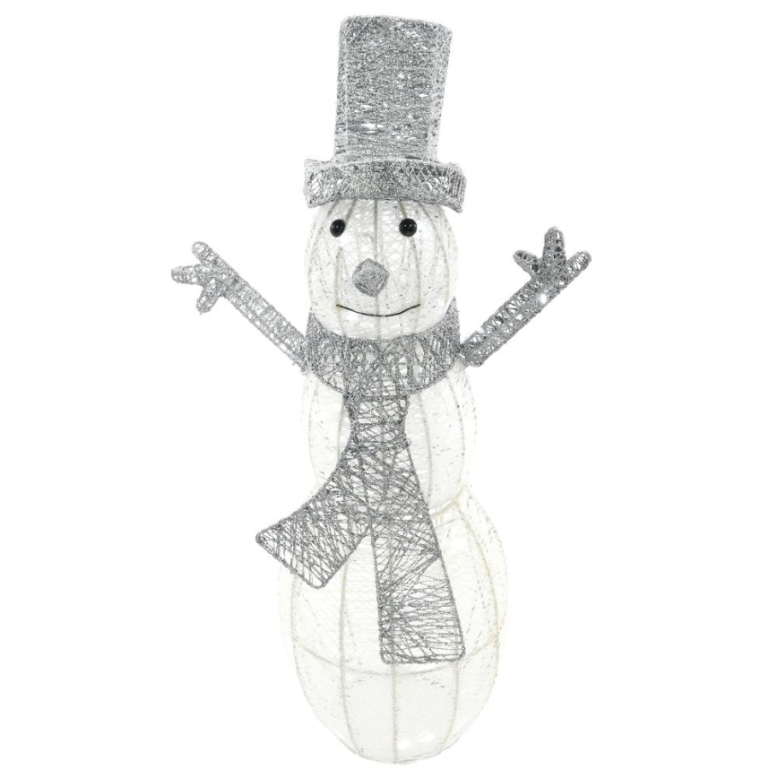 Decoração exterior de Natal LED LED/3,6W/230V/branco frio 75 cm IP44 boneco de neve