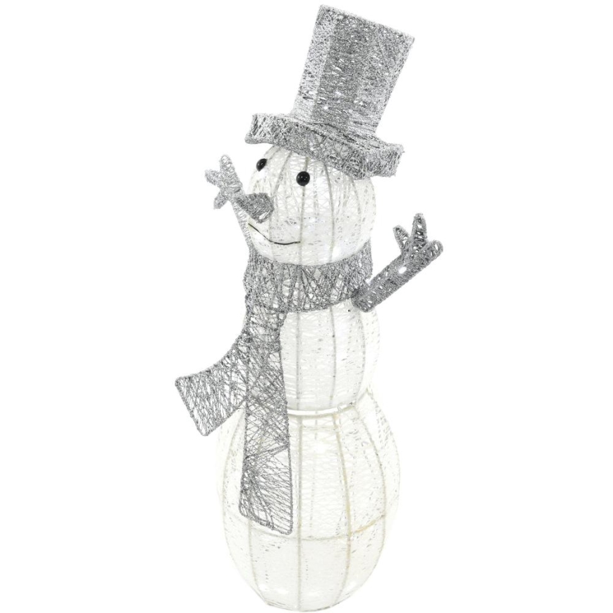 Decoração exterior de Natal LED LED/3,6W/230V/branco frio 75 cm IP44 boneco de neve