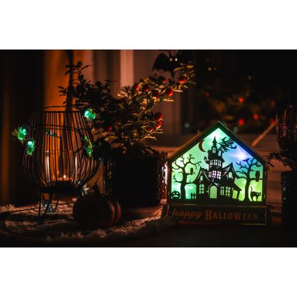 Decoração LED HALLOWEEN LED/2xAA/multicolor casa assombrada