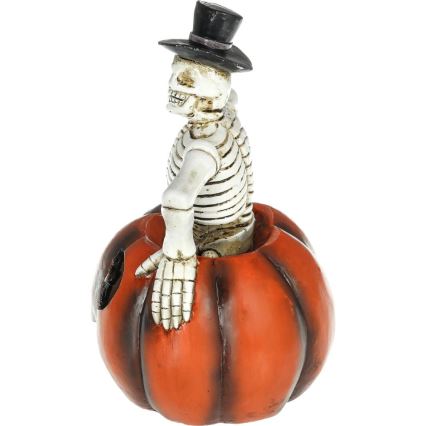 Decoração LED HALLOWEEN LED/2xLR44/branco quente esqueleto numa abóbora resina