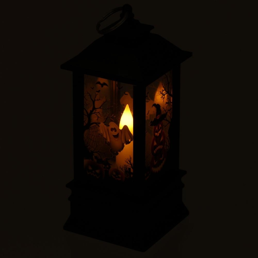 Decoração LED HALLOWEEN LED/3xAAA/branco quente lanterna com abóboras