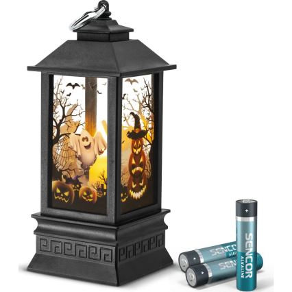 Decoração LED HALLOWEEN LED/3xAAA/branco quente lanterna com abóboras