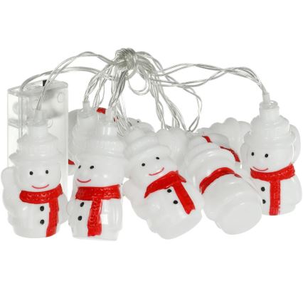 Cordão de Natal LED 20xLED/3xAA/branco quente 3,3m bonecos de neve