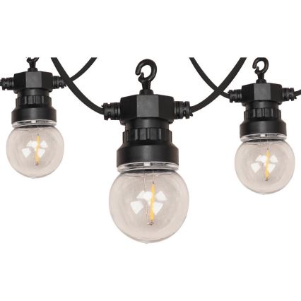 LED guirlanda decorativa para exterior GIRLANDA G45 10xE27/230V 8m IP44 branco quente
