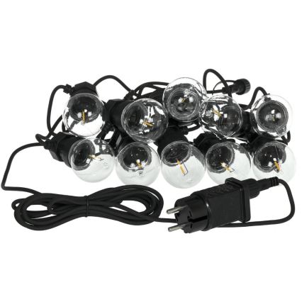 LED guirlanda decorativa para exterior GIRLANDA G45 10xE27/230V 8m IP44 branco quente