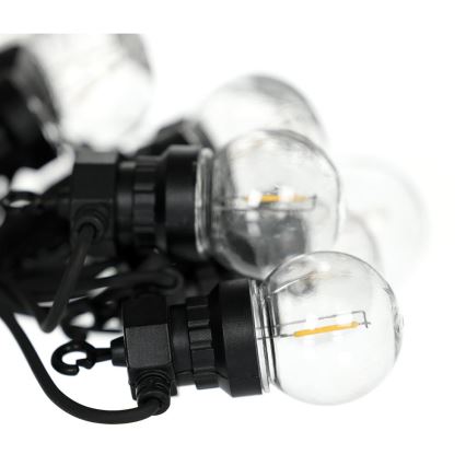 LED guirlanda decorativa para exterior GIRLANDA G45 10xE27/230V 8m IP44 branco quente