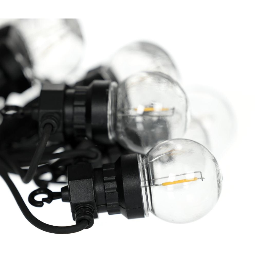 LED guirlanda decorativa para exterior GIRLANDA G45 10xE27/230V 8m IP44 branco quente