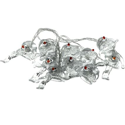 Guirlanda de LED 10xLED/2xAA/branco quente 1,65m bonecos de neve