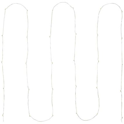 Cordão de luzes LED, 30 LEDs, alimentado por 2x AA, 3,3 m, multicolorido