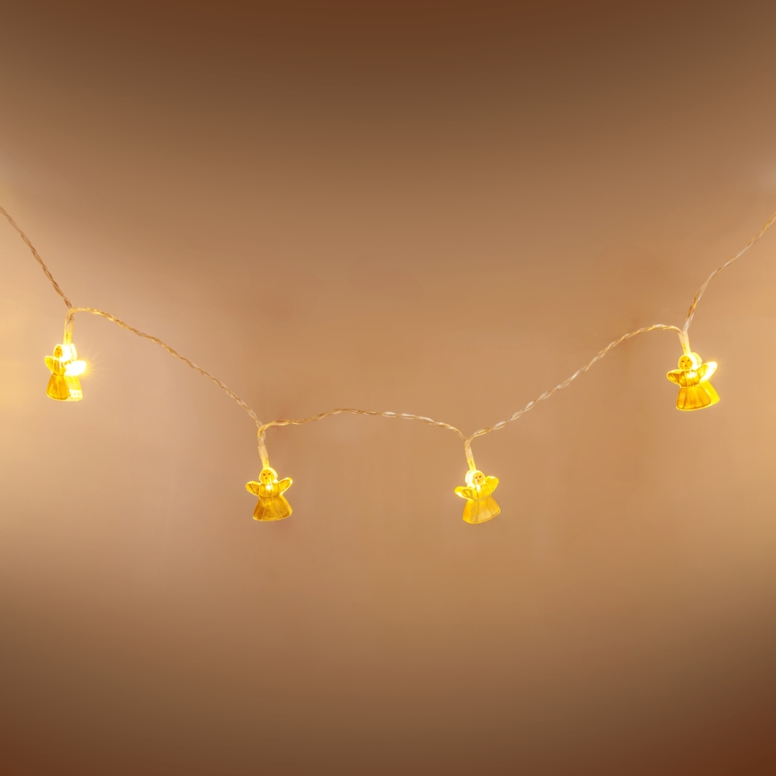 Guirlanda decorativa LED 10xLED/2xAA 1,65m branco quente