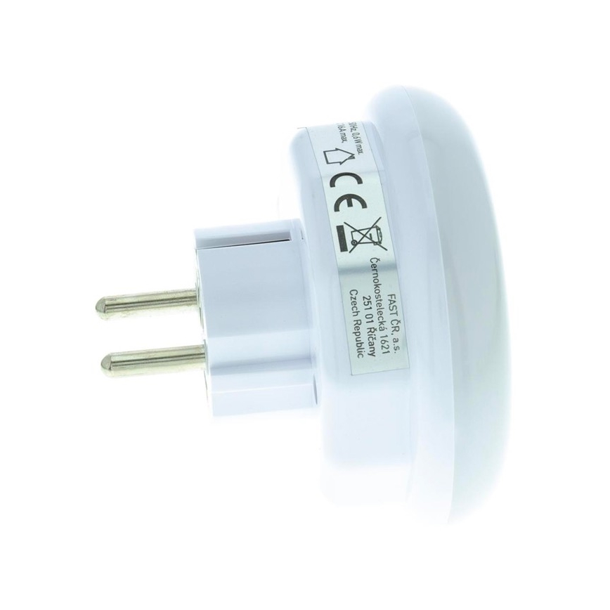 Iluminação de orientação LED com sensor de crepúsculo e tomada LED/0,6W/230V