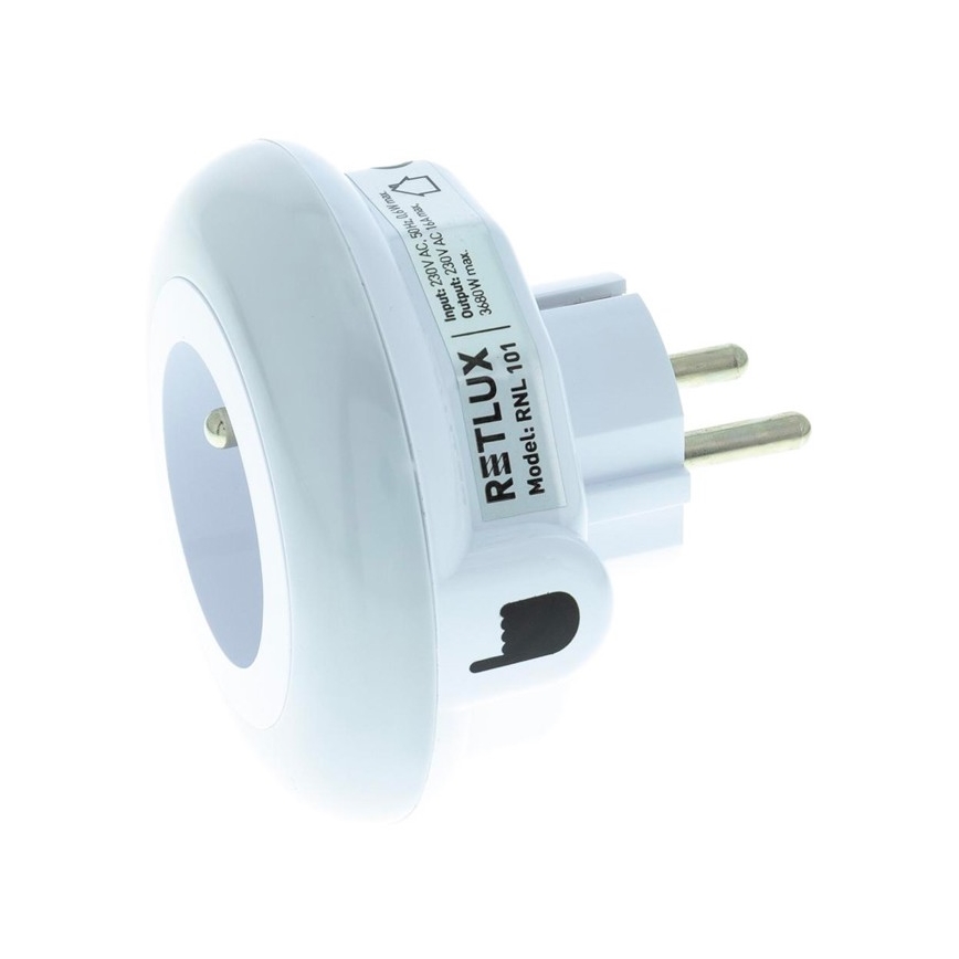 Iluminação de orientação LED com sensor de crepúsculo e tomada LED/0,6W/230V