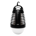 Retlux - Lâmpada LED portátil recarregável com armadilha para insetos LED/5W/1800 mAh IP44 preta