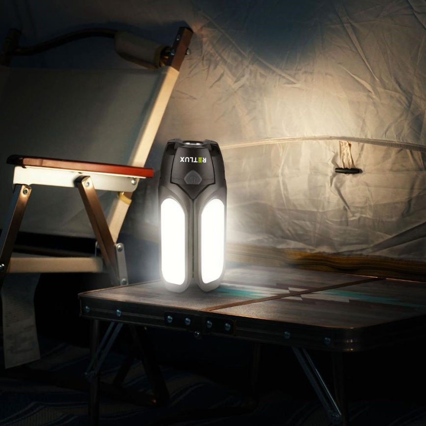 Lanterna de campismo recarregável com painel solar LED/3W/1600 mAh IPX4