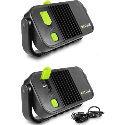 Lanterna de trabalho LED com função powerbank LED/4400 mAh IP44 amarela/preta