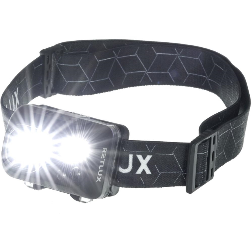 Lanterna frontal recarregável LED/3W/1200 mAh IP67 preta