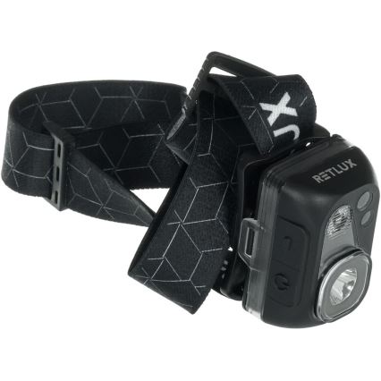 Lanterna frontal recarregável LED/3W/1200 mAh IP67 preta