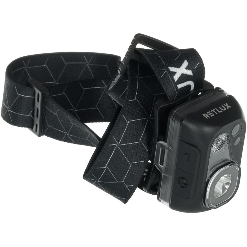 Lanterna frontal recarregável LED/3W/1200 mAh IP67 preta