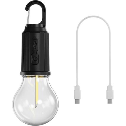 Retlux - Lanterna recarregável LED dimável LED/0,3W/USB 400 mAh IP44 preta