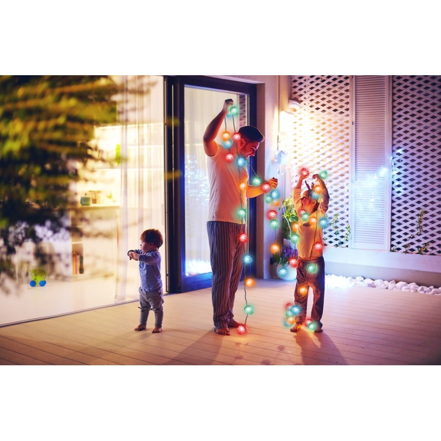 Guirlanda luminosa de Natal LED para exterior, 80 LEDs, 25 m, IP44, multicolorido